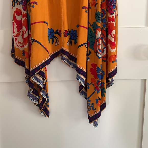 Orange boho flowy midi dress - Picture 3 of 4